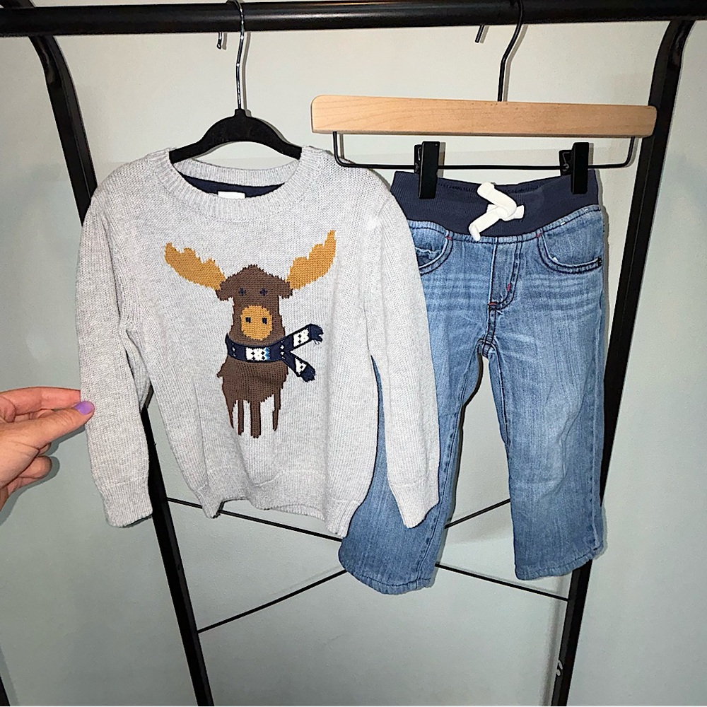 Vintage Gymboree Lined Jeans and Sweater size 2T